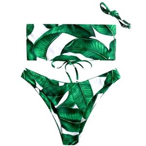 NWT Palm Leaf Bikini Set 🌴